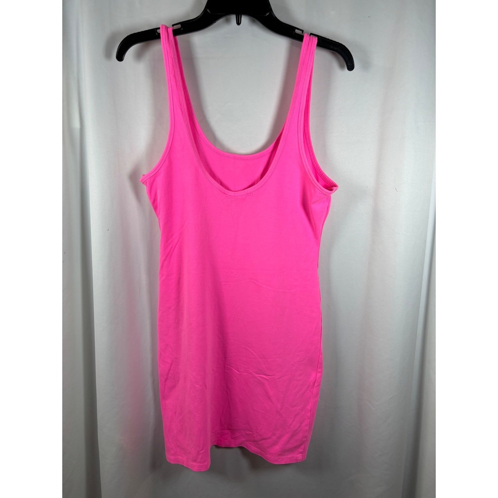 PINK Victoria's Secret Neon Pink Cotton Blend Scoop Neck Mini Tank Dress Large